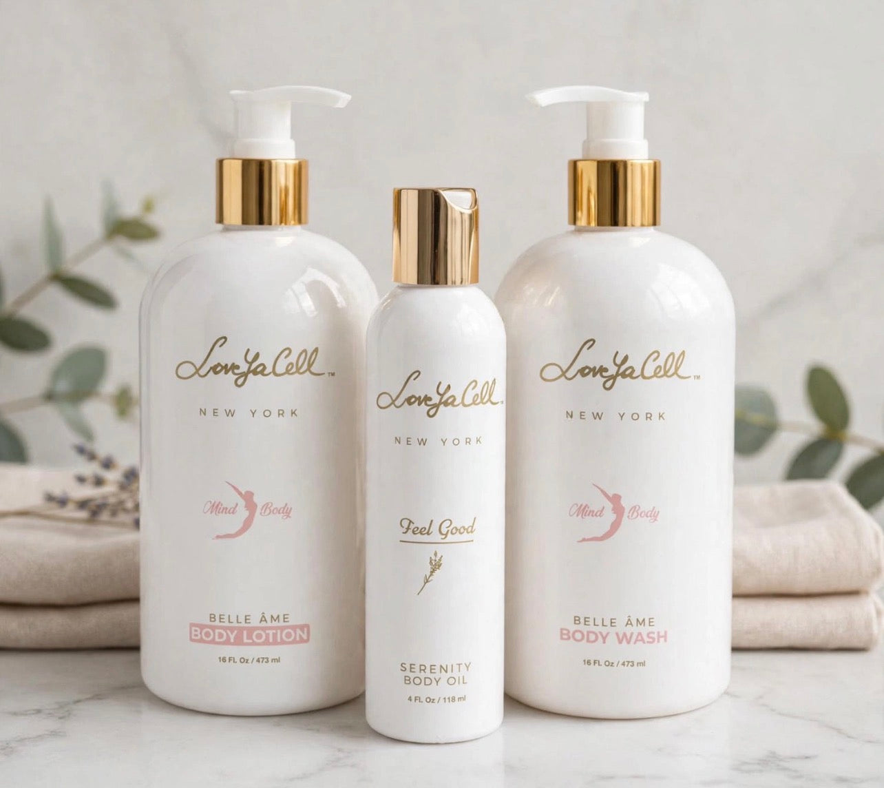 Belle Ame Body Care Set / 3 pc for 60$(body wash 16 oz,body lotion 16oz & body oil 4 oz)