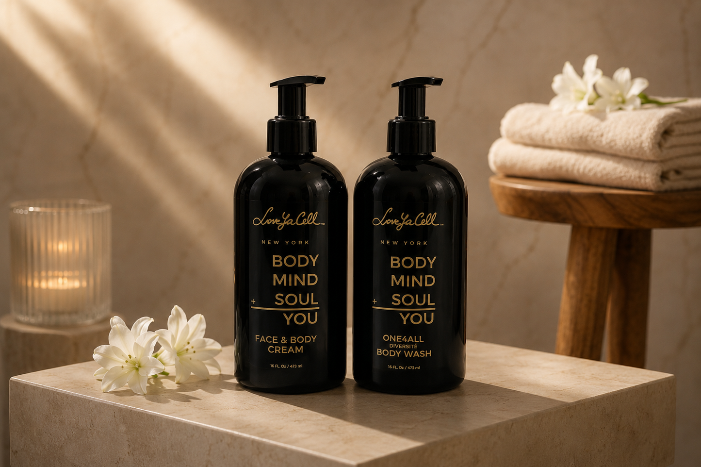 ONE4ALL DIVERSITE Vanilla & Maroccan Oil Set (body wash 16 oz & body lotion 16 oz)50$